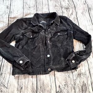 Gap Washed Black Corduroy Jacket Size large Grunge, Goth, 90s